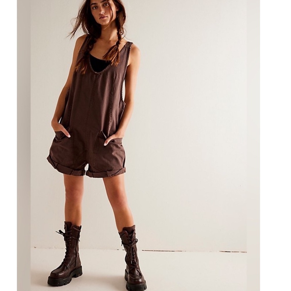 Free People We The Free High Roller Shortall In Brown Size Medium